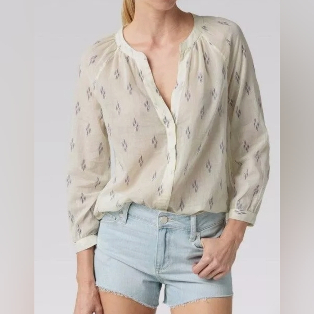 PAIGE Sammy Button Front Top